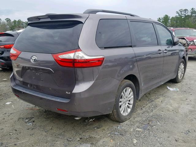 5TDYK3DC5GS709243 - 2016 TOYOTA SIENNA XLE CHARCOAL photo 4