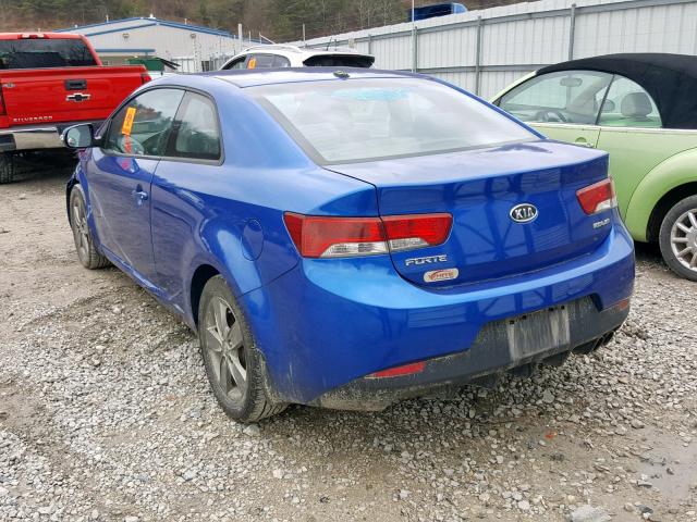 KNAFU6A24A5165598 - 2010 KIA FORTE EX BLUE photo 3