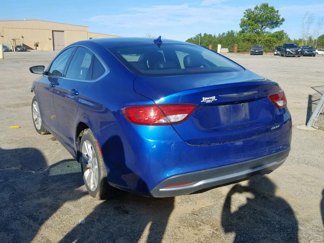 1C3CCCAB2GN194683 - 2016 CHRYSLER 200 LIMITE BLUE photo 3