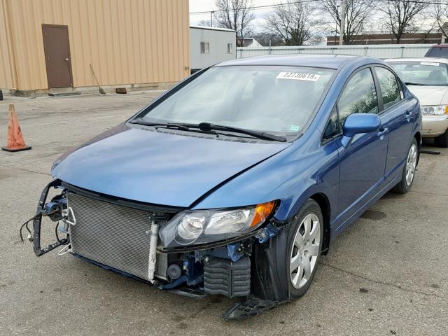 1HGFA16568L004596 - 2008 HONDA CIVIC LX BLUE photo 2