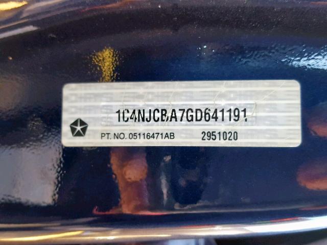 1C4NJCBA7GD641191 - 2016 JEEP COMPASS SP 黑色 照片 10