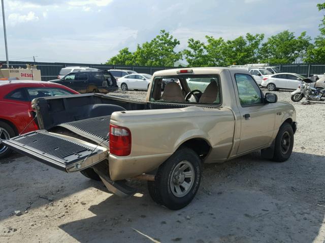 1FTYR10U72PB26920 - 2002 FORD RANGER GOLD photo 4