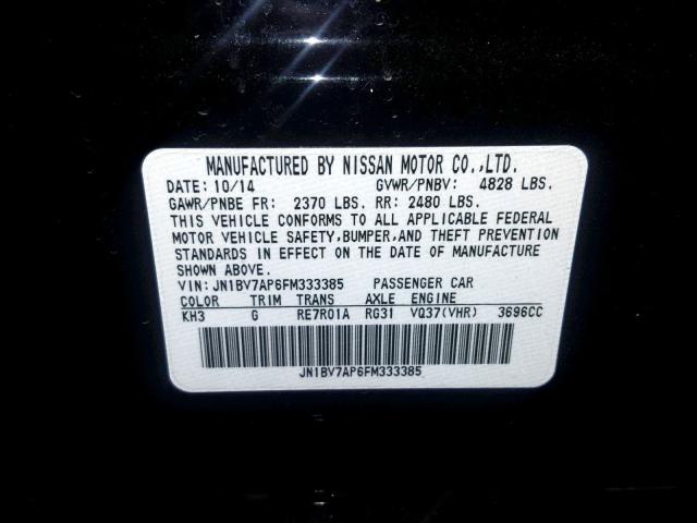 JN1BV7AP6FM333385 - 2015 INFINITI Q50 BASE BLACK photo 10