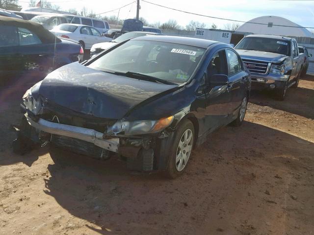 2HGFA16557H316422 - 2007 HONDA CIVIC LX BLACK photo 2