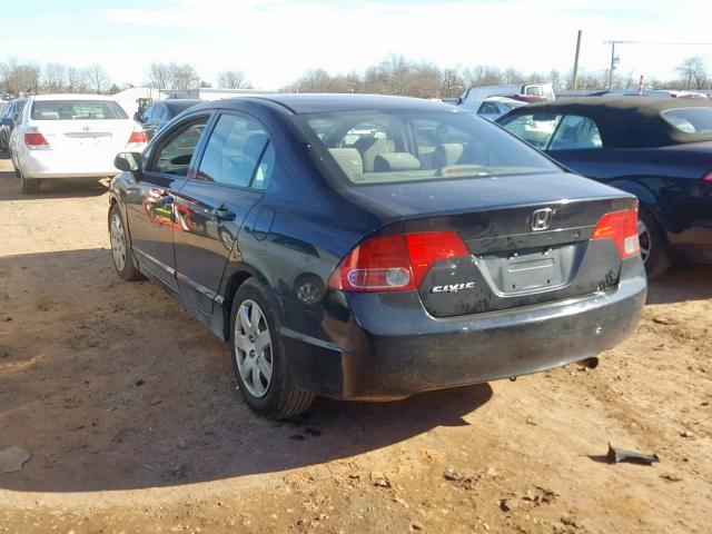 2HGFA16557H316422 - 2007 HONDA CIVIC LX BLACK photo 3