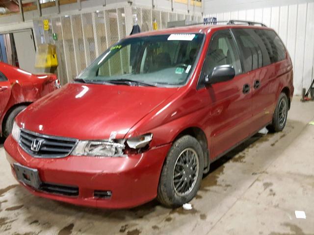 2HKRL18572H571463 - 2002 HONDA ODYSSEY LX RED photo 2