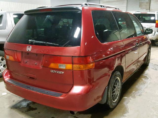 2HKRL18572H571463 - 2002 HONDA ODYSSEY LX RED photo 4