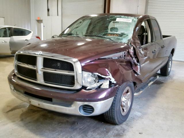3D7KR28C25G751490 - 2005 DODGE RAM 2500 S MAROON photo 2