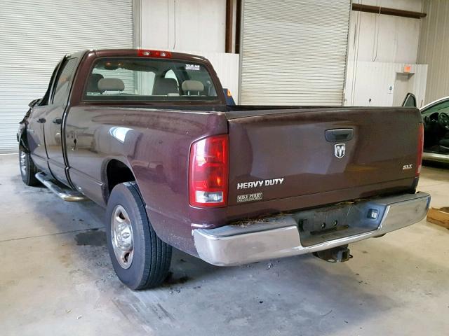 3D7KR28C25G751490 - 2005 DODGE RAM 2500 S MAROON photo 3