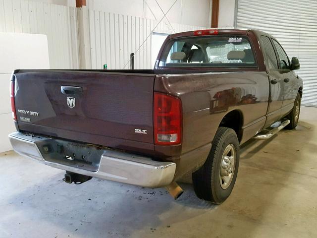 3D7KR28C25G751490 - 2005 DODGE RAM 2500 S MAROON photo 4