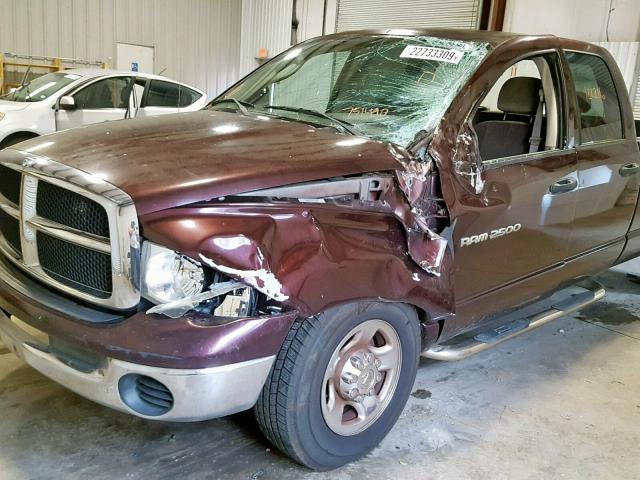 3D7KR28C25G751490 - 2005 DODGE RAM 2500 S MAROON photo 9
