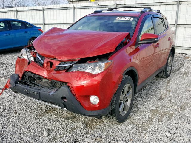 JTMRFREV1FD109065 - 2015 TOYOTA RAV4 XLE RED photo 2