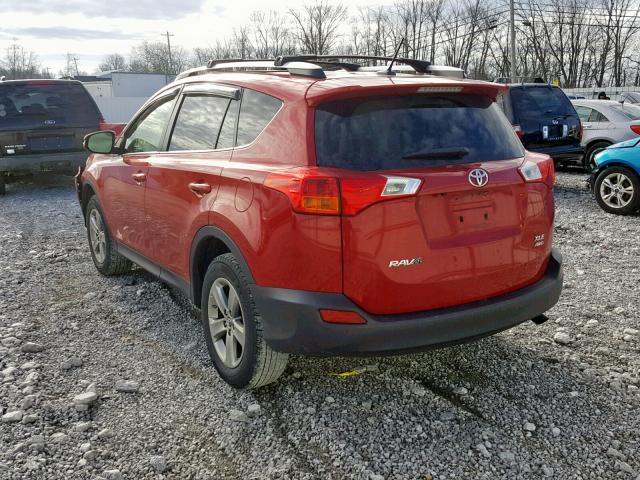 JTMRFREV1FD109065 - 2015 TOYOTA RAV4 XLE RED photo 3