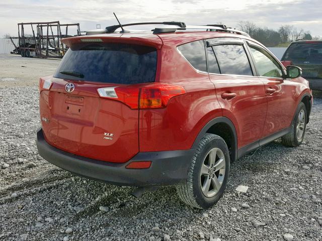 JTMRFREV1FD109065 - 2015 TOYOTA RAV4 XLE RED photo 4