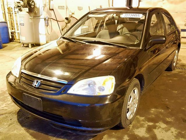 2HGES16511H573934 - 2001 HONDA CIVIC LX BLACK photo 2