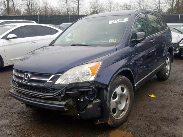 5J6RE4H34AL086678 - 2010 HONDA CR-V LX BLUE photo 2