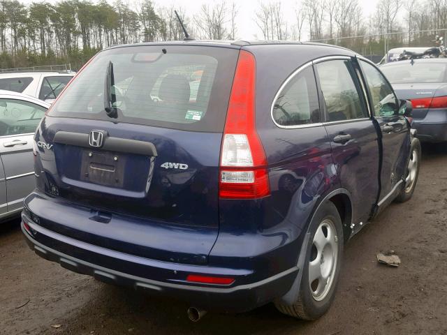 5J6RE4H34AL086678 - 2010 HONDA CR-V LX BLUE photo 4