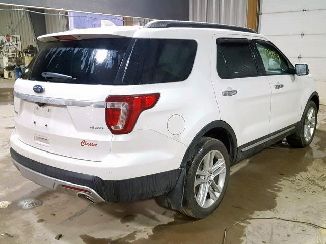 1FM5K8F88HGE09938 - 2017 FORD EXPLORER L WHITE photo 4