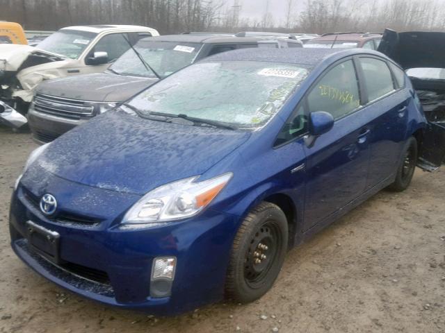 JTDKN3DU0A0060712 - 2010 TOYOTA PRIUS BLUE photo 2