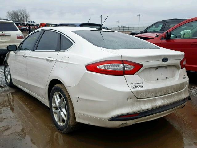 3FA6P0HR3DR139043 - 2013 FORD FUSION SE WHITE photo 3