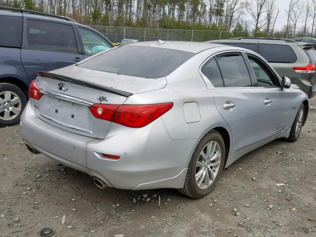 JN1AV7AR3EM701565 - 2014 INFINITI Q50 HYBRID SILVER photo 4