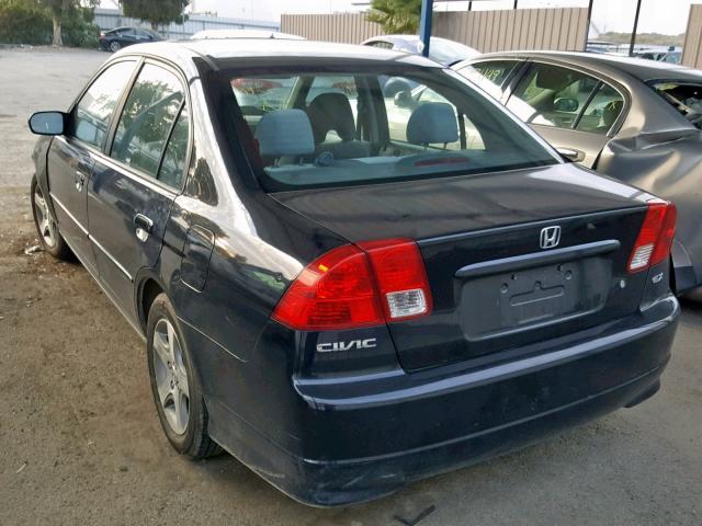 2HGES26835H521310 - 2005 HONDA CIVIC EX BLACK photo 3