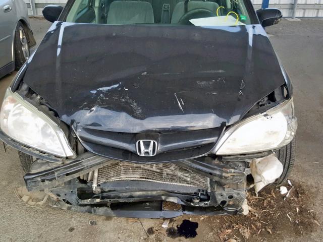 2HGES26835H521310 - 2005 HONDA CIVIC EX BLACK photo 7