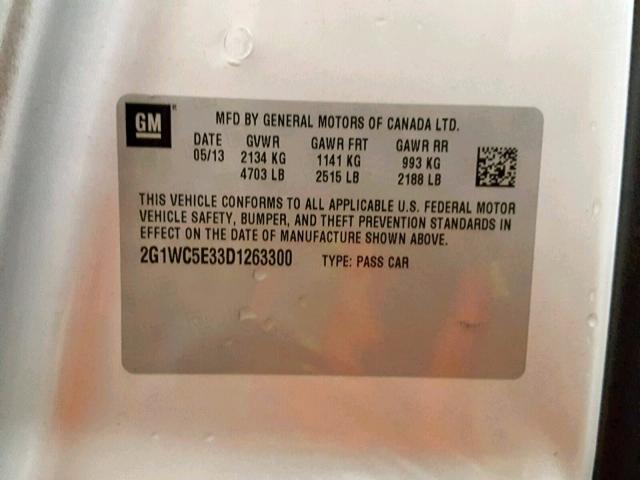 2G1WC5E33D1263300 - 2013 CHEVROLET IMPALA LTZ SILVER photo 10