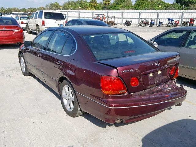 JT8BD69S710139899 - 2001 LEXUS GS 300 BURGUNDY photo 3