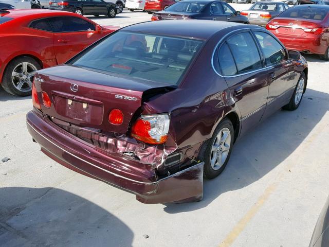 JT8BD69S710139899 - 2001 LEXUS GS 300 BURGUNDY photo 4