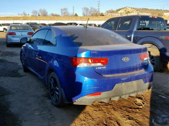 KNAFW6A37A5302701 - 2010 KIA FORTE SX BLUE photo 3