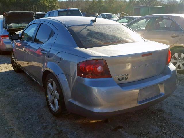 1C3CDZABXDN658055 - 2013 DODGE AVENGER SE SILVER photo 3