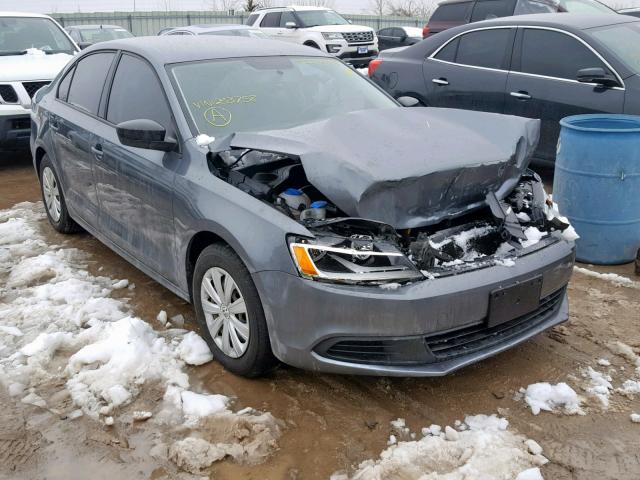 3VW2K7AJ0EM253758 - 2014 VOLKSWAGEN JETTA BASE GRAY photo 1