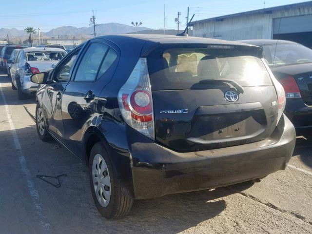 JTDKDTB3XC1024908 - 2012 TOYOTA PRIUS C BLACK photo 3