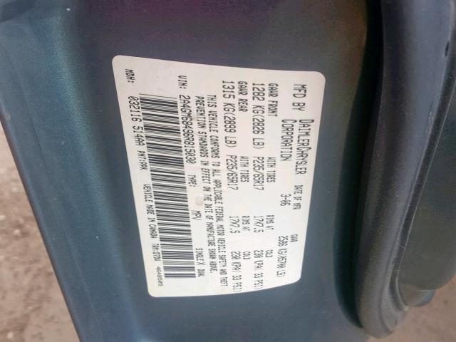 2A4GM68496R815030 - 2006 CHRYSLER PACIFICA T GREEN photo 10