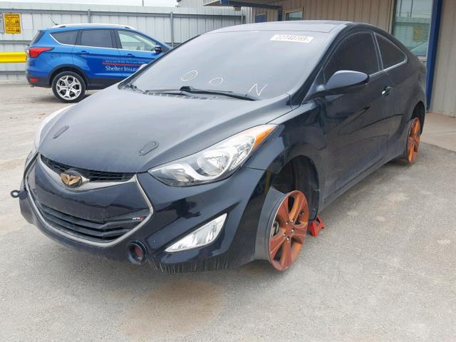 KMHDH6AE2DU004827 - 2013 HYUNDAI ELANTRA CO BLACK photo 2