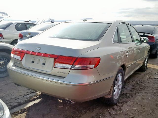 KMHFC46F38A320791 - 2008 HYUNDAI AZERA SE GOLD photo 4