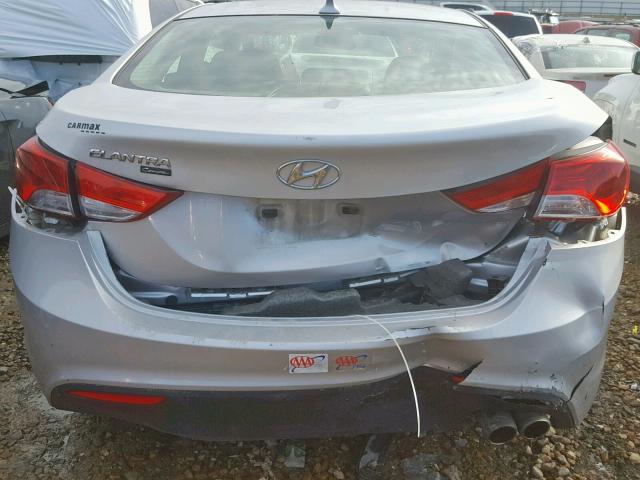 KMHDH6AEXDU007085 - 2013 HYUNDAI ELANTRA CO SILVER photo 9