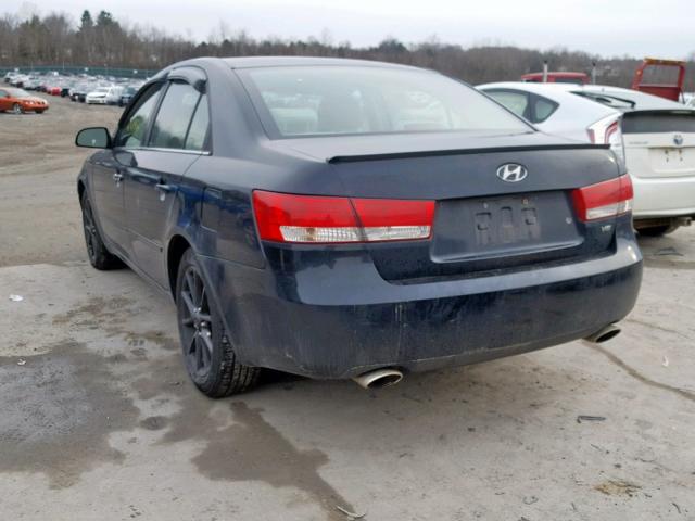 5NPEU46F07H180297 - 2007 HYUNDAI SONATA SE BLACK photo 3