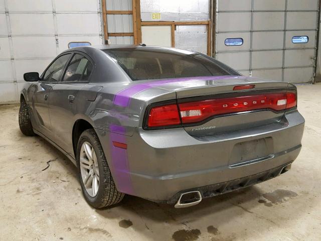 2B3CL3CG5BH590968 - 2011 DODGE CHARGER GRAY photo 3