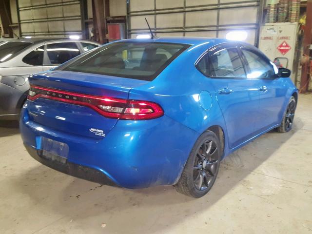 1C3CDFAA8GD555779 - 2016 DODGE DART SE BLUE photo 4