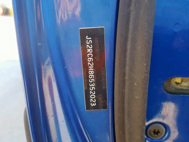 JS2RC62H865352023 - 2006 SUZUKI AERIO ლურჯი ფოტო 10