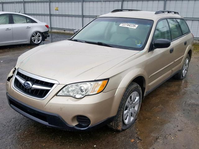 4S4BP60C687301629 - 2008 SUBARU OUTBACK GOLD photo 2