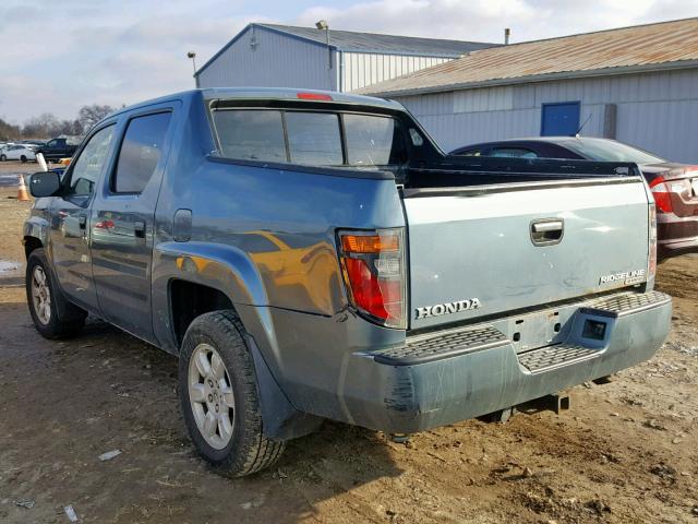 2HJYK16256H556767 - 2006 HONDA RIDGELINE BLUE photo 3