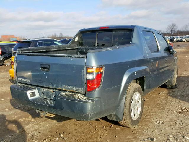 2HJYK16256H556767 - 2006 HONDA RIDGELINE BLUE photo 4