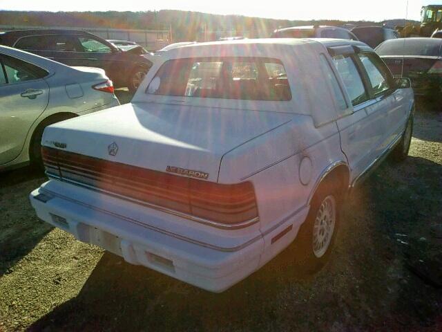 3C3XA5631LT072640 - 1990 CHRYSLER LEBARON LA WHITE photo 4