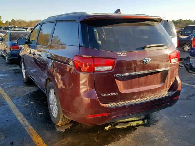 KNDMB5C12H6304890 - 2017 KIA SEDONA LX MAROON photo 3