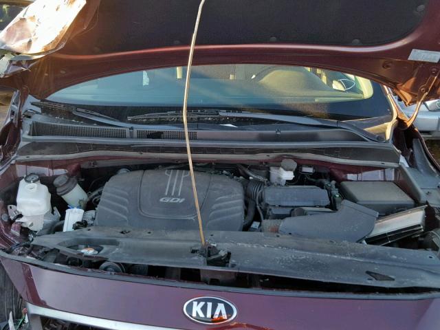 KNDMB5C12H6304890 - 2017 KIA SEDONA LX MAROON photo 7