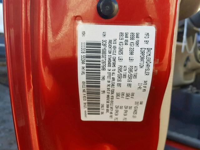 3C8FY68B32T287608 - 2002 CHRYSLER PT CRUISER RED photo 10