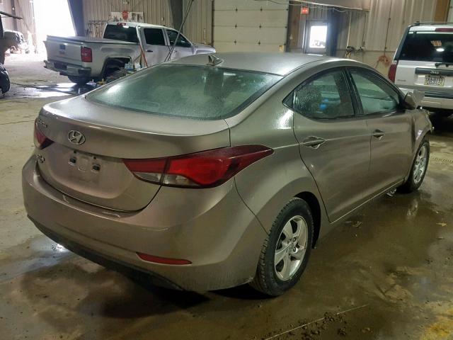 5NPDH4AE9FH603763 - 2015 HYUNDAI ELANTRA SE BEIGE photo 4